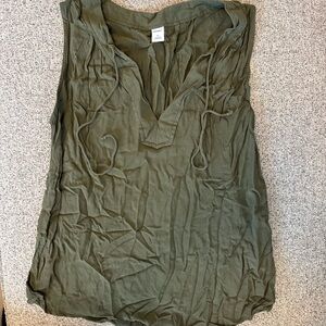Old Navy Olive Green V-Neck Blouse